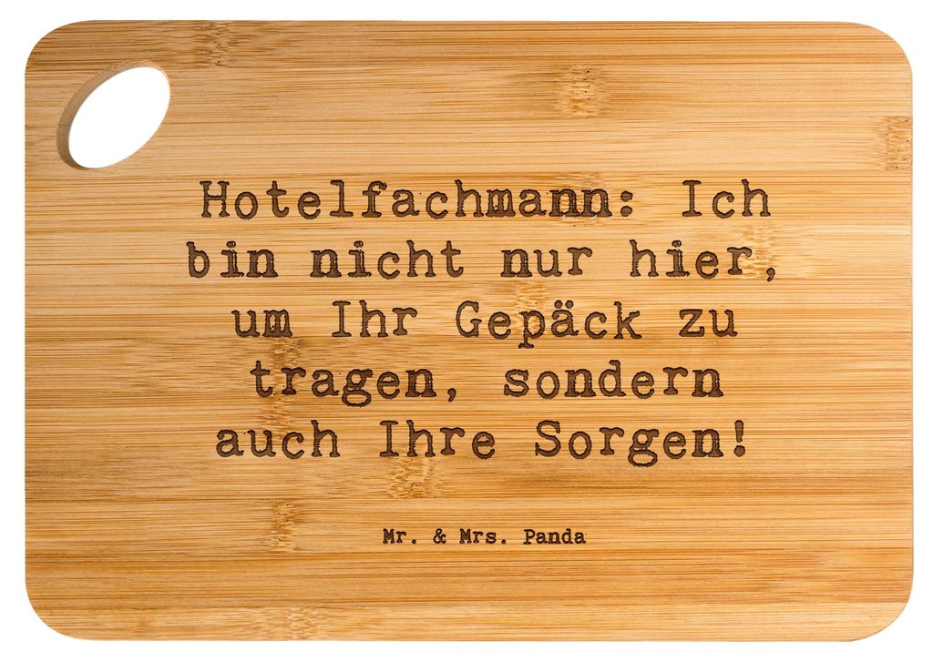 Mr. & Mrs. Panda Schneidebrett Spruch Hotelfachmann Sorge - Transparent - Geschenk, Frühstücksbrettchen, Beruf, holzschneidebrett, Holzbrettchen,...