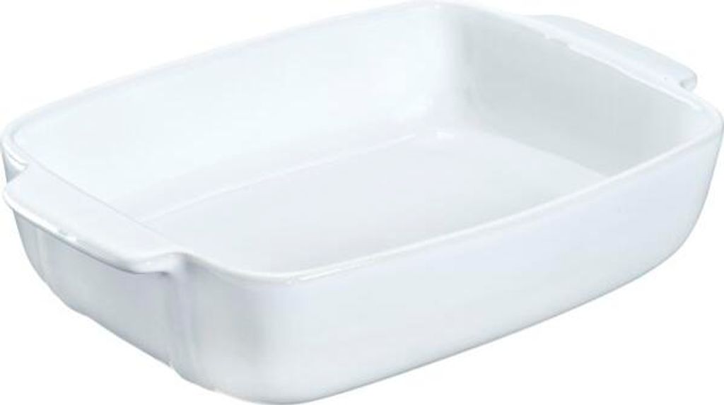 Auflaufform eckig, Keramik, weiß, Länge: 350 mm, Breite: Produktbild 