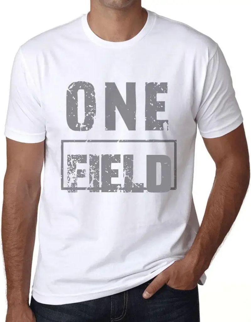Herren Grafik T-Shirt Ein Feld – One Field – Öko-Verantwortlich Vintage Jahrgang Kurzarm Lustige Druck Geburtstag Geschenk Mann