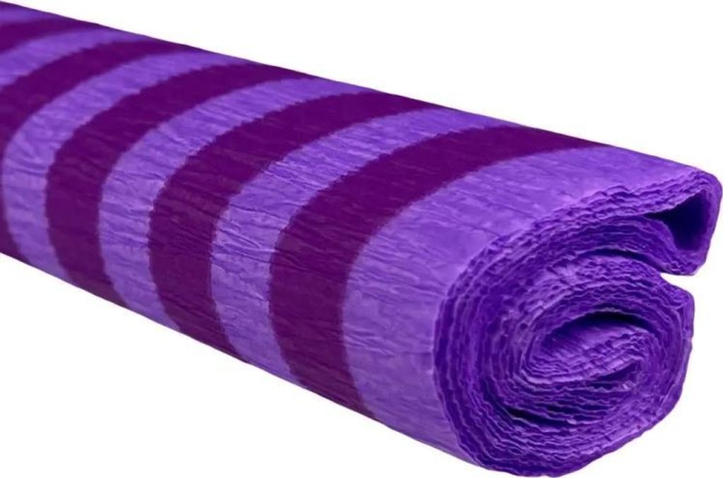 Packung Krepppapier 50 x 200 Streifen, violett auf lila, 10 Rollen – TYMOS