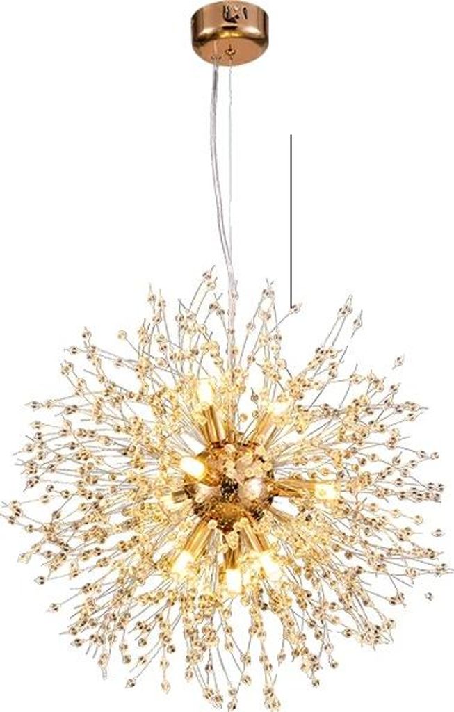 Deckenpendelleuchte, modernes Design, einfache Installation, Kronleuchter golden, 220V