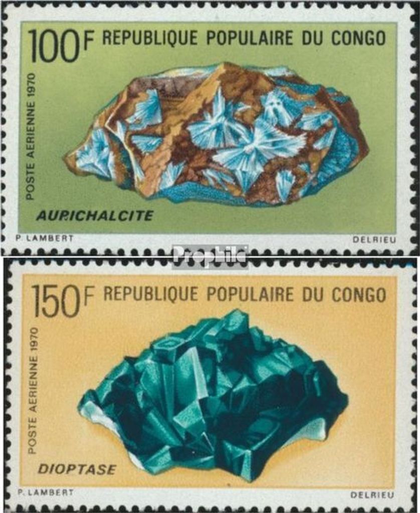 Briefmarken Kongo (Brazzaville) 1970 Mi 230-231 (kompl.Ausg.) postfrisch Mineralien
