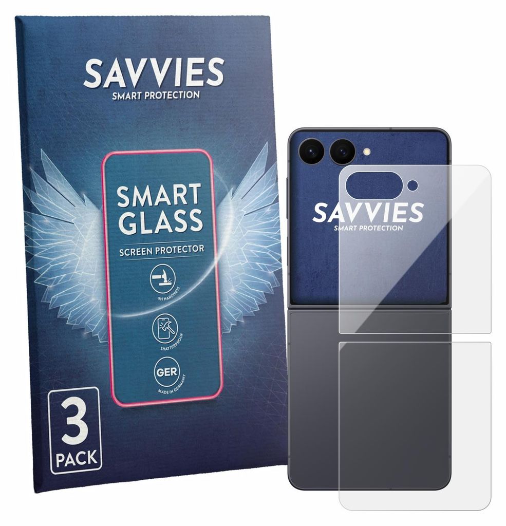 3x Savvies Schutzglas Folie für Samsung Galaxy Z Flip 8 Produktbild 