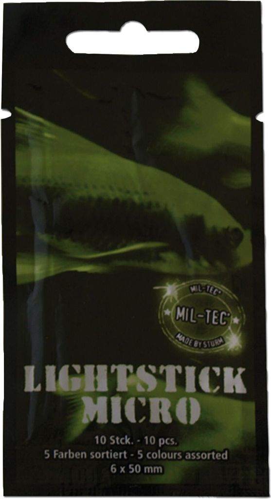 Mil-tec chemische Mikrolichtstäbe 5 Farben 10 Stück