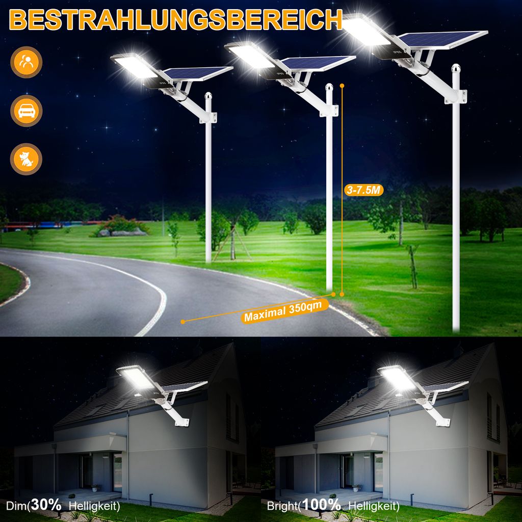 Solar Straßenlaterne 805 LED Solarleuchte 60000lm IP65 Produktbild 5