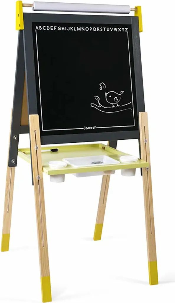 Tableau Double Face Réglable Janod - Ardoise et Magnétique Gris Jaune - 2