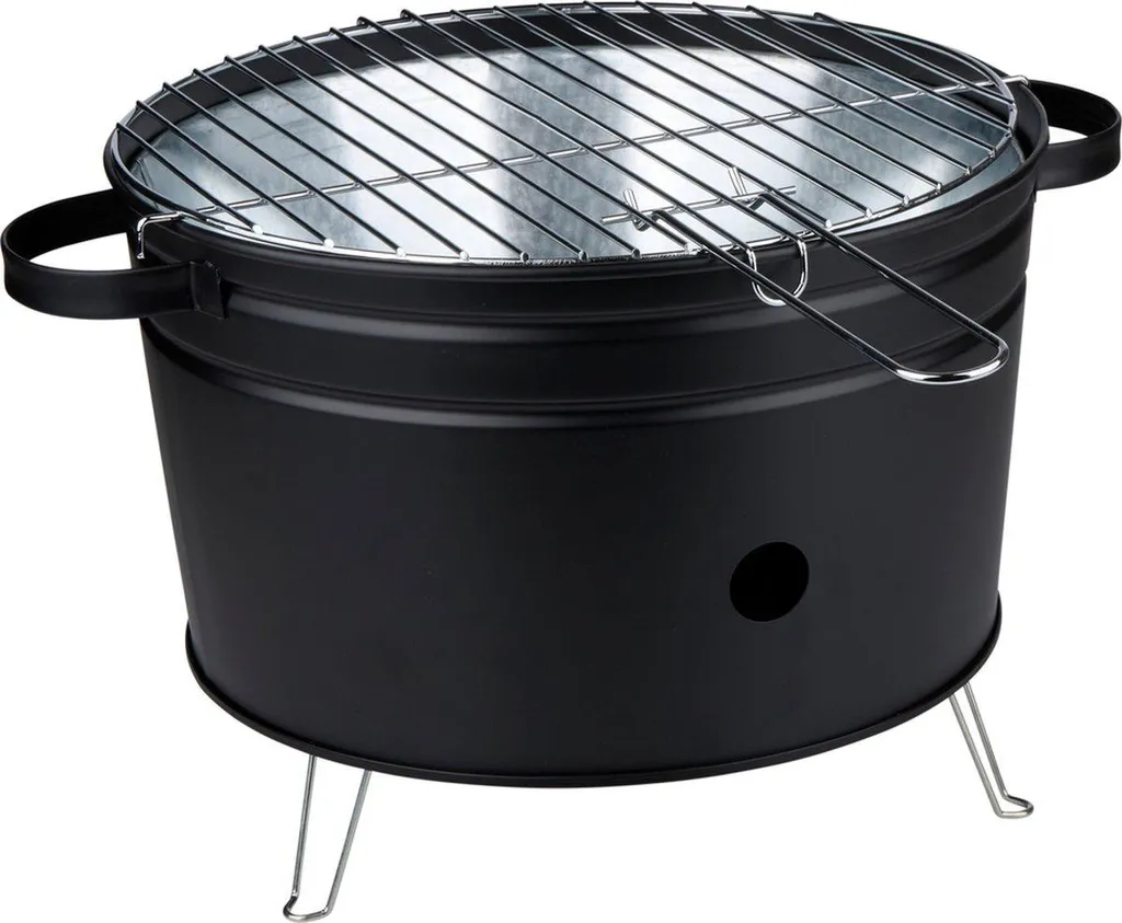 Barbecue charbon léger 35 cm Alpina inox : cuisson nomade et robuste