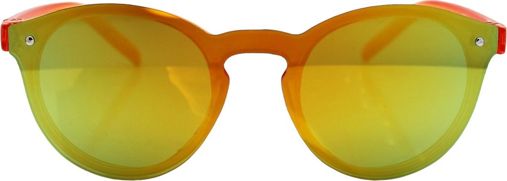 Kinder Sonnenbrille Panto Form Ovale Brille Nickelbrille 6 bis 12 Jahre Transparent Jungen Mädchen Orange Verspiegelt
