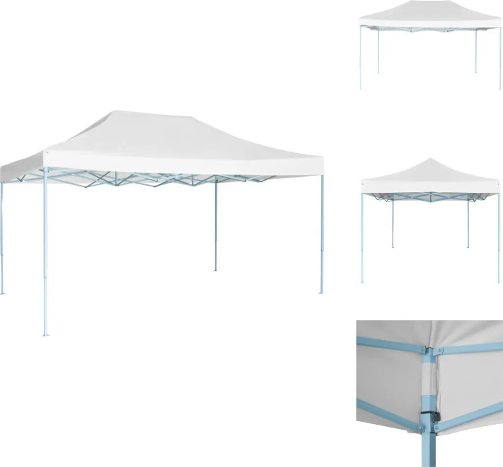 vidaXL Tente de réception professionnelle pliable 3x4 m en acier blanc