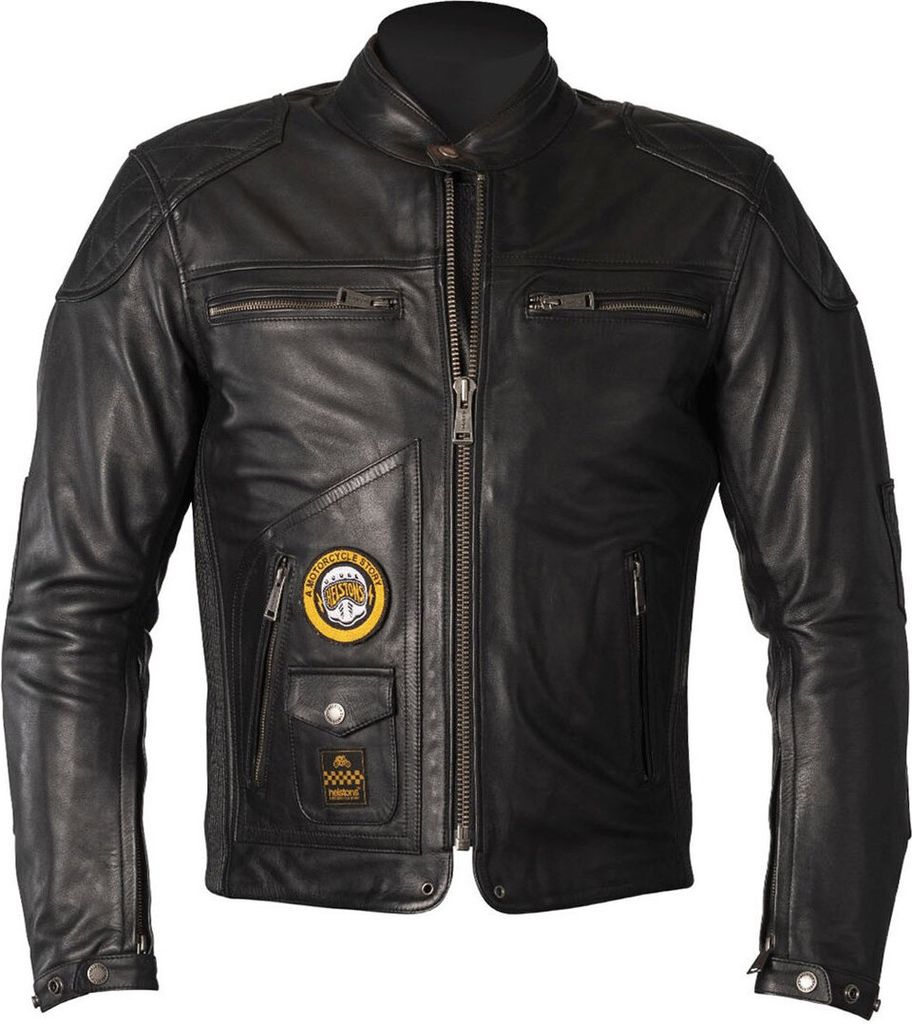 Helstons Tracker Motorrad Lederjacke, schwarz, 3XL