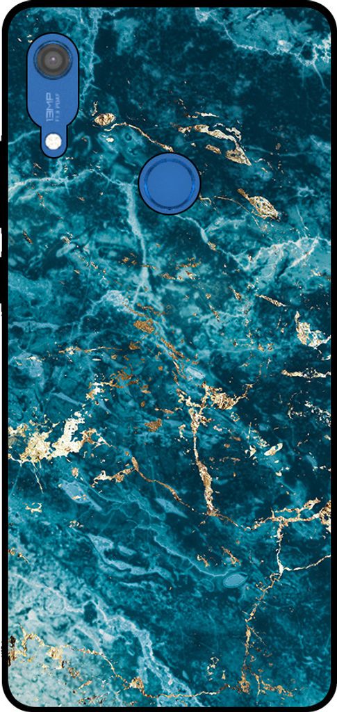 Smartphonica Telefon Fall geeignet für Huawei Y6S mit Marmor Druck - TPU zurück Abdeckung Fall blau Marmor Design - Blau