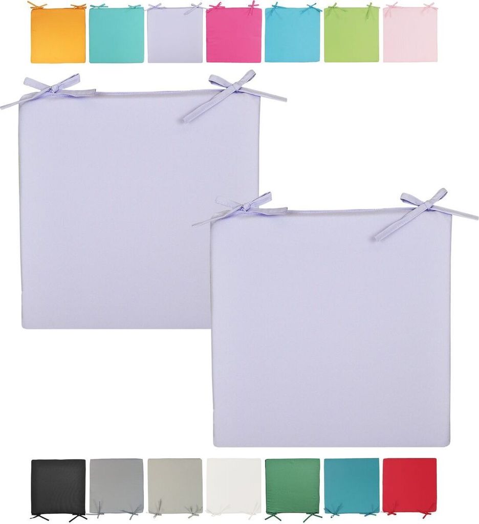 JACK Outdoor Stuhlkissen 40x40cm Lounge Kissen Auflage Wasserfest Sitzkissen Garten Lotus Effekt, Farbe:Flieder, Stückzahl:2x