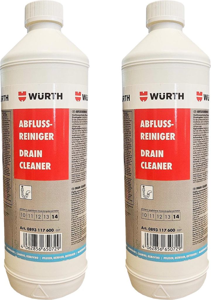 2 x Würth Abflussreiniger Flüssig 1000 ml 0893117600
