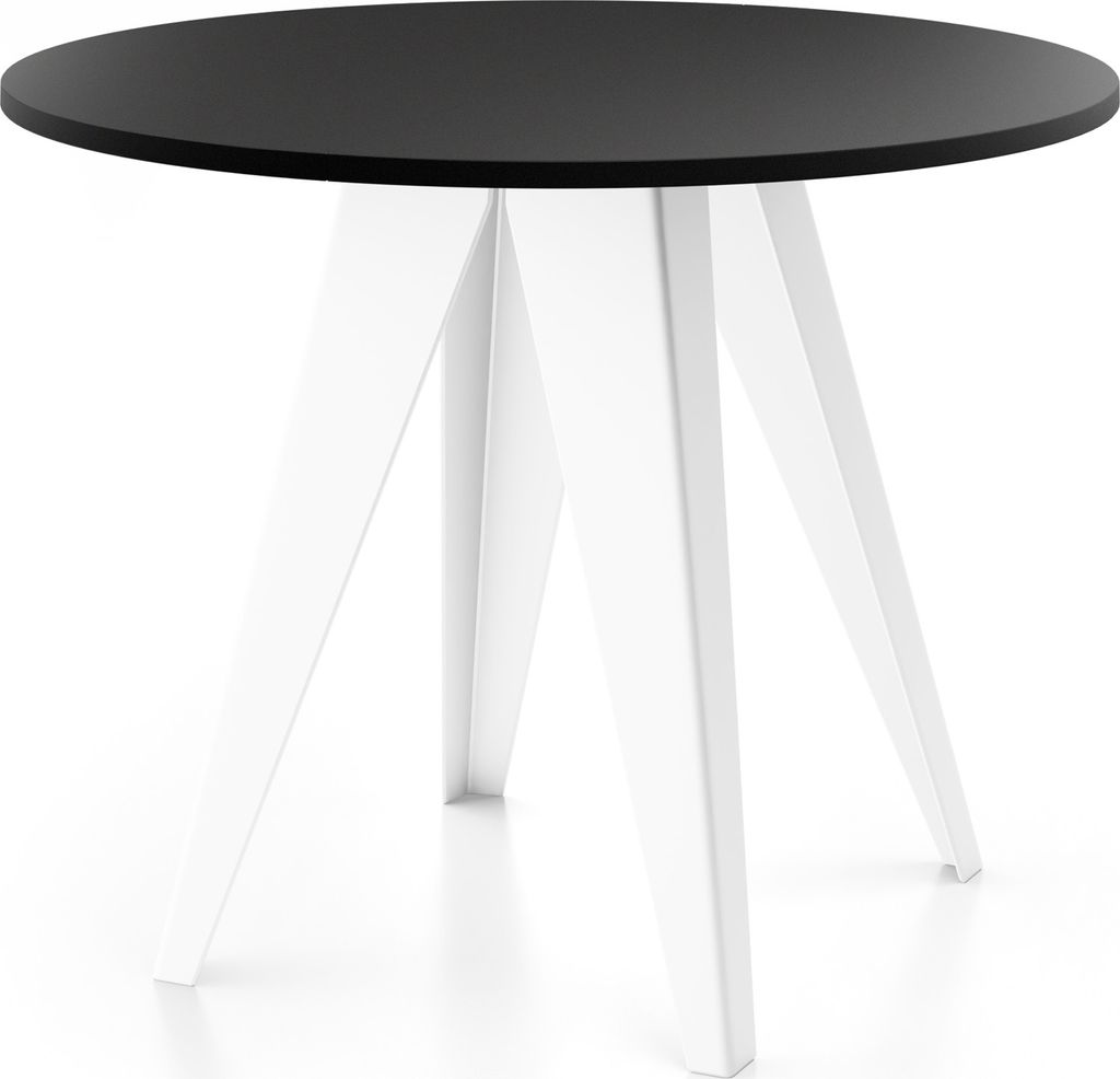 Esstisch Glory Weiß im Industriestil - Modern, Rund - Ausziehbar von 90 cm bis 130 cm, mit Pulverbeschichteten Metallbeinen, Tisch für Kleine Kü...
