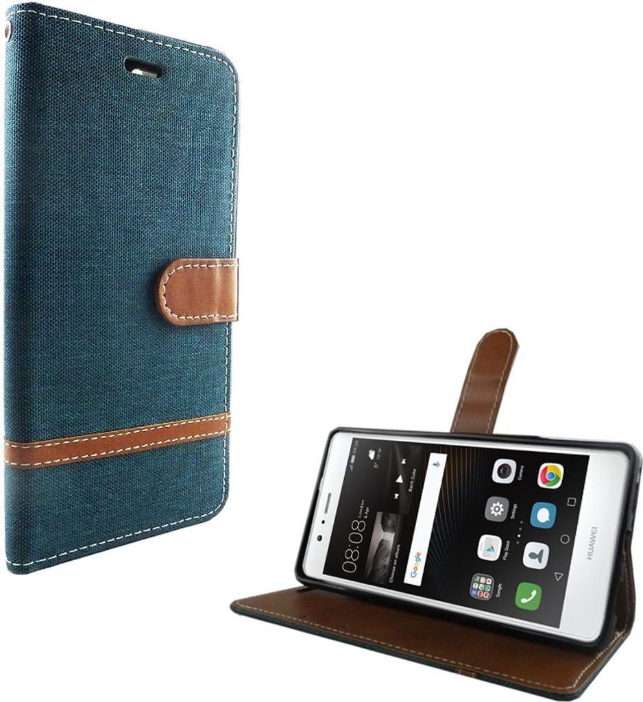 Tasche für Huawei P9 Lite Jeans Cover Handy Schutz Hülle Case Grün