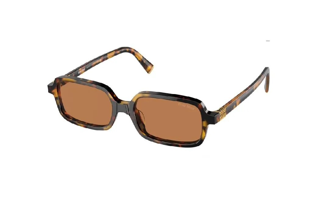 Solaires rectangulaires Miu Miu MU 11ZS monture écaillée verres marron