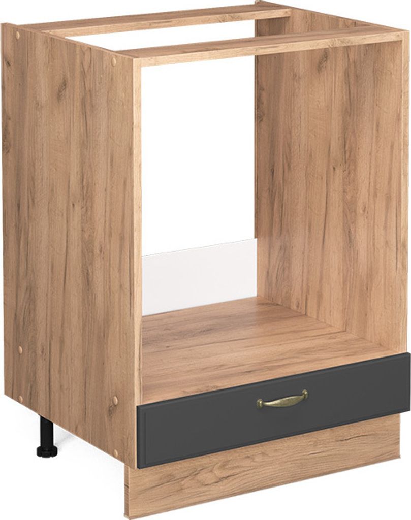 Herdumbauschrank Vicco Fame-Line Anthrazit-Gold 60 cm ohne Produktbild 