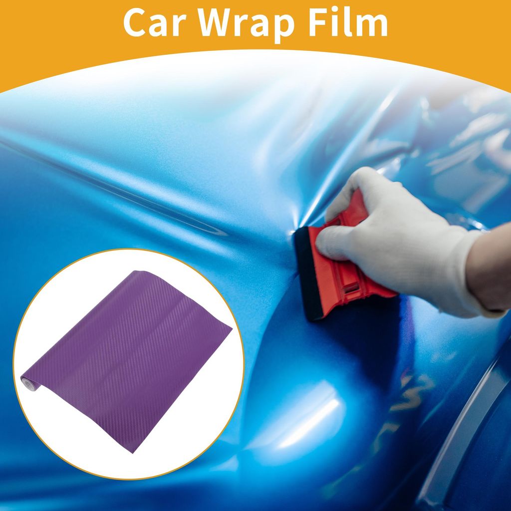 Lila 3D Carbon Fiber Autofolie 30cm x 152cm Vinyl Wrap Abdeckung 5.5mil PVC 1 Stück Universal