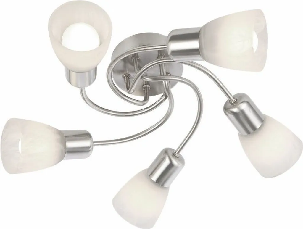 Luminaire de plafond style industriel en nickel Gordon 5 lumières E14