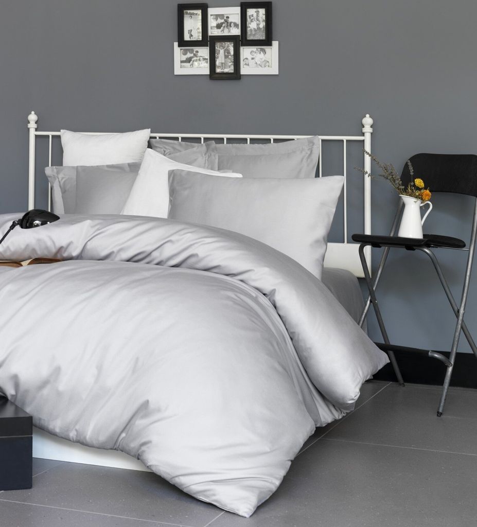 L'Essentiel Linge de Maison, De Light Grey, Sitzkissen, Hellgrau, 100 % Baumwollsatin, 90 x 200 cm
