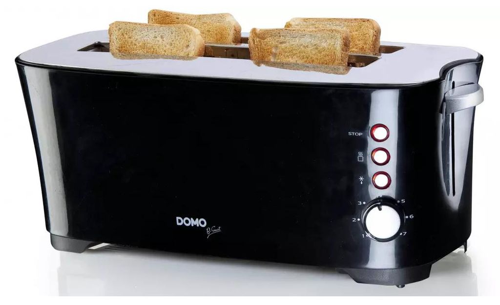 Domo DO961T, 4 Scheibe(n), Schwarz, Kunststoff, 1350 W, 447 Produktbild 