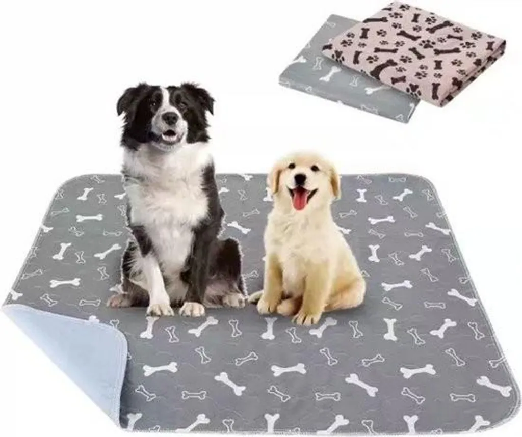 Tapis de propreté pour chiot et chaton - Lot de 2 protections lavables 80x90