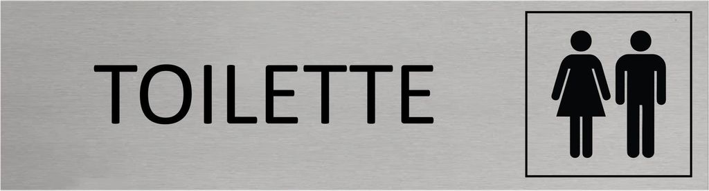 CombiCraft Aluminium Türschild Toilette 165x45mm mit Produktbild 