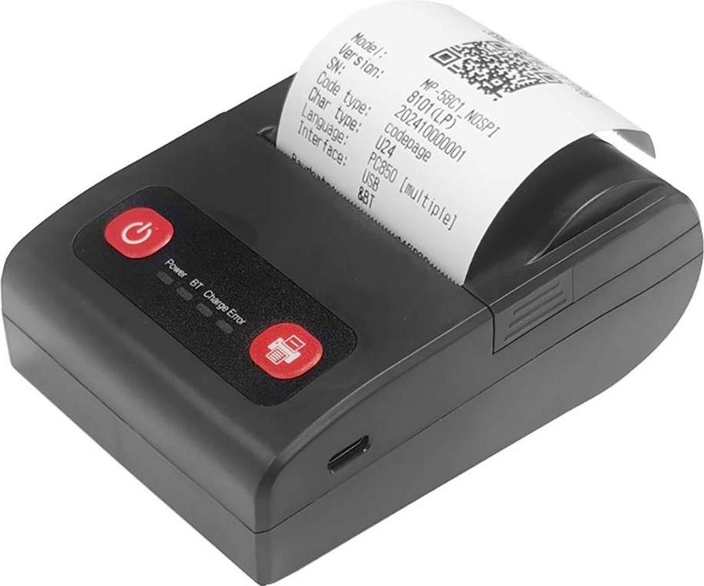 INF 58mm Mini Přenosná Termální Tiskárna - USB a Bluetooth, Obrázek produktu 