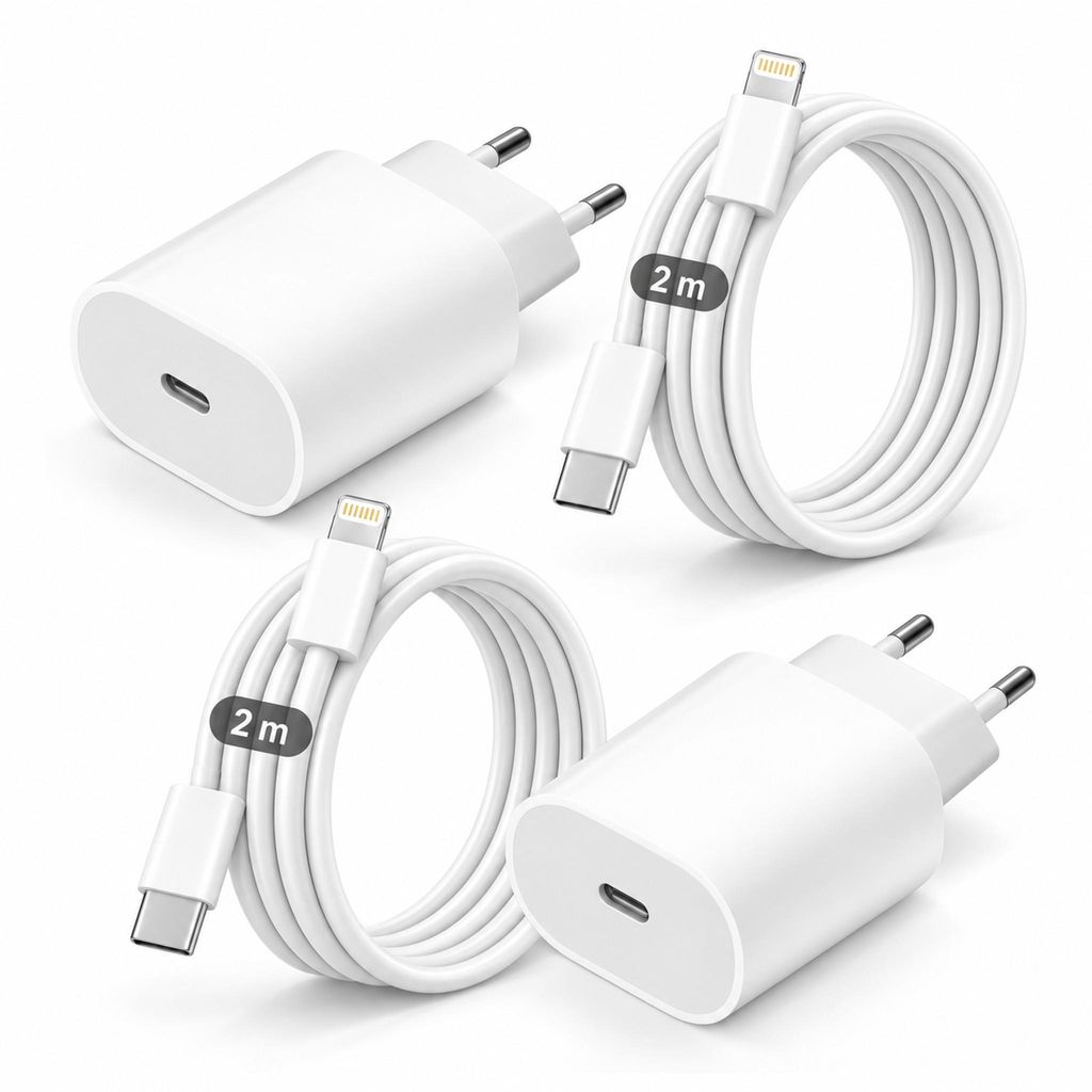 2x iPhone Lightning Ladegerät 20W Schnellladegerät mit Produktbild 