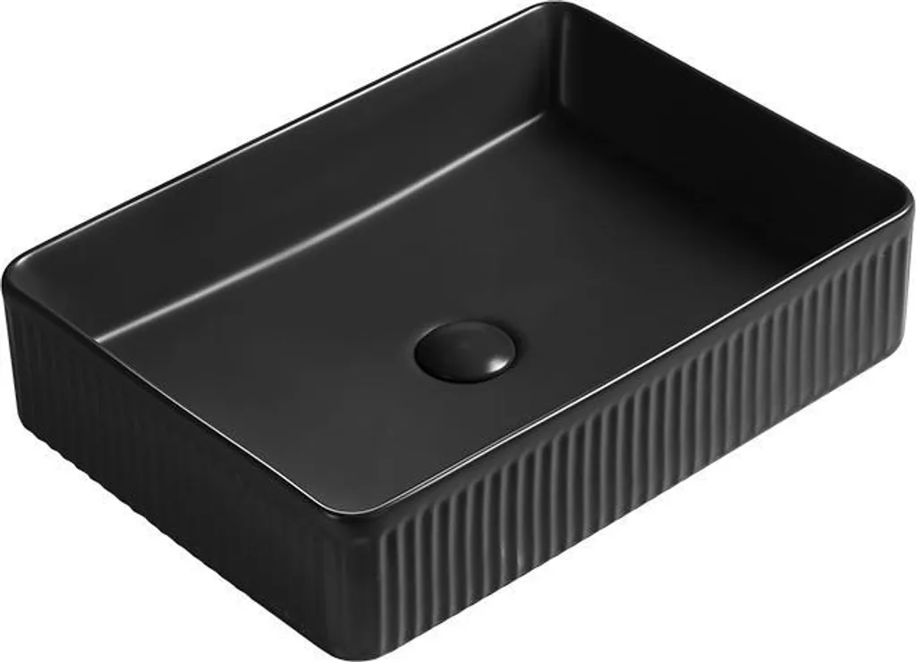 Lavabo Scanalato Mexen Grovo 50x34 Nero Matt | Design Minimalista