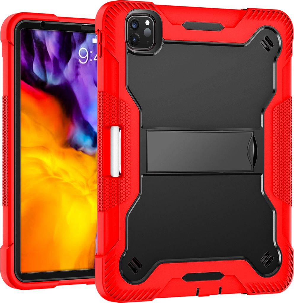 Schutzhülle für iPad Air 5 /Air 4 /iPad Pro 11 2022/2021/2020/2018, iPad 10,9 Air 5th/4th Gen Robust Hybrid Tablet Hülle mit Ständer Rot
