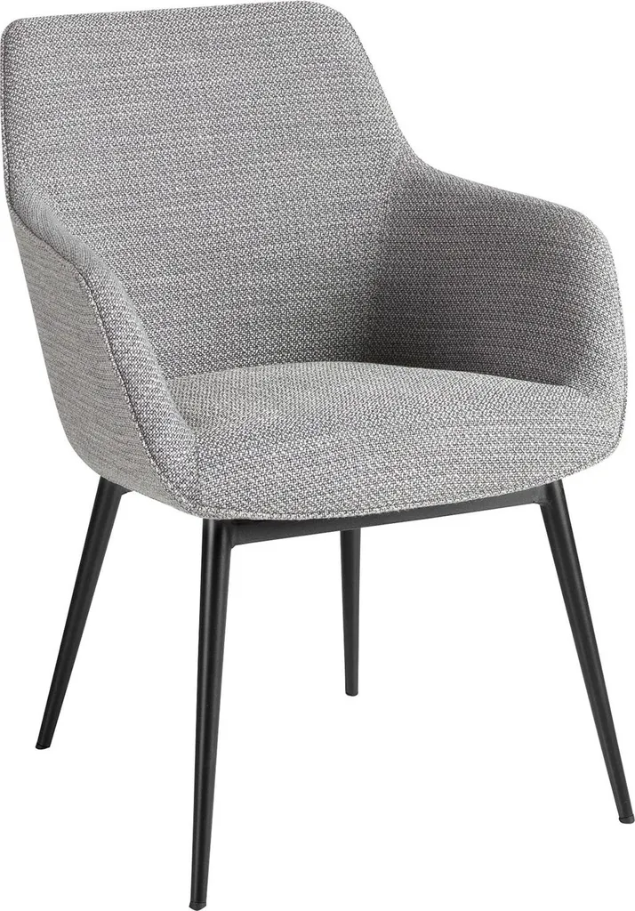 Chaise rembourrée en tissu gris 4222 - Assise ergonomique ultra douce