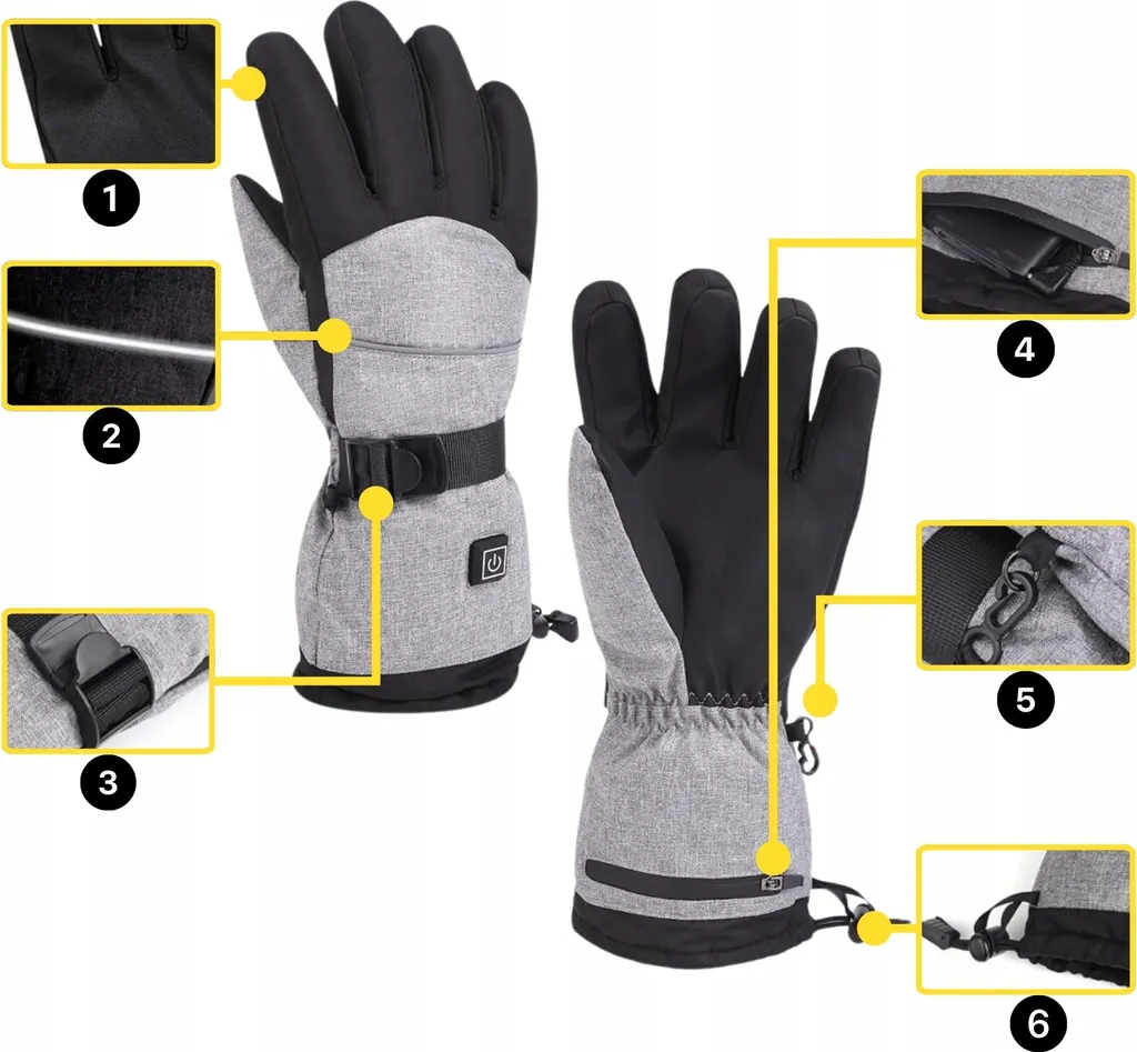 E-GLOVES Guanti Termici Riscaldati Elettrici + Kit Powerbank Professionali - 5