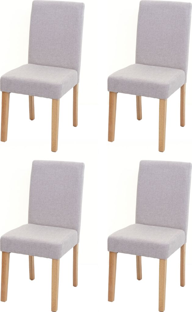 4er-Set Esszimmerstuhl Stuhl Küchenstuhl Littau Textil, creme-beige, helle Beine