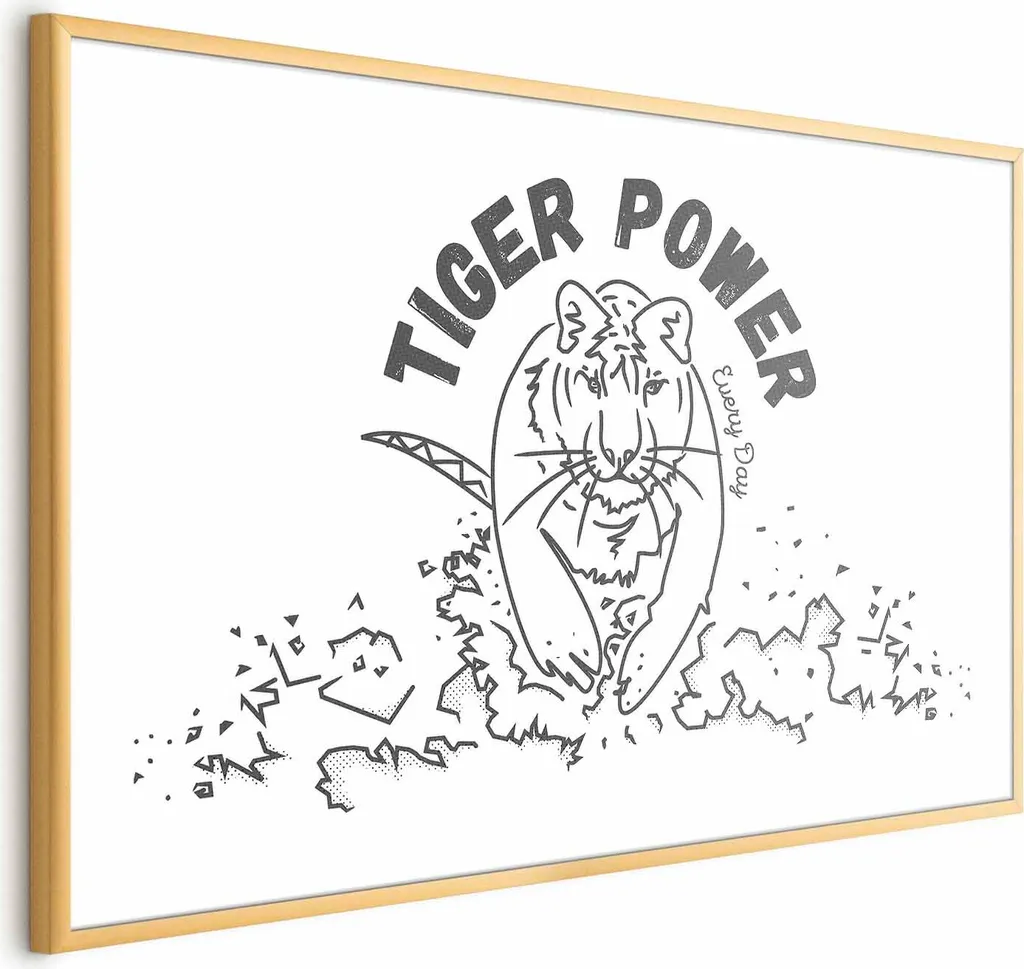 Poster Tigre Oro 90x60 - Must-Have Arredamento Moderno e Chic