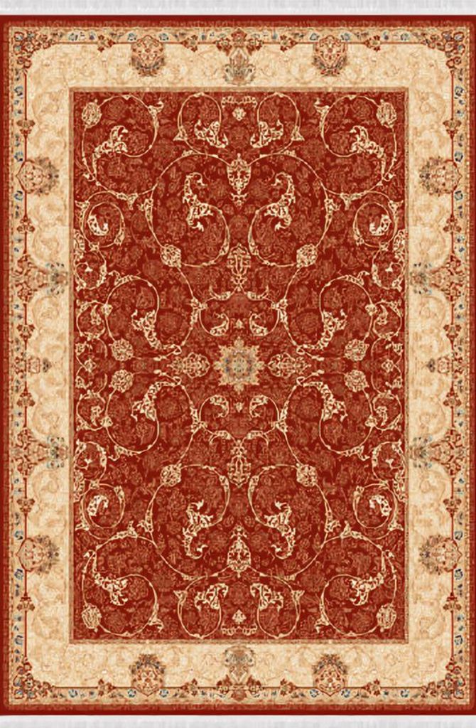 Orientalisch Teppich Klassisch Kunstteppich Kurzflor Bordüre Rot Beige