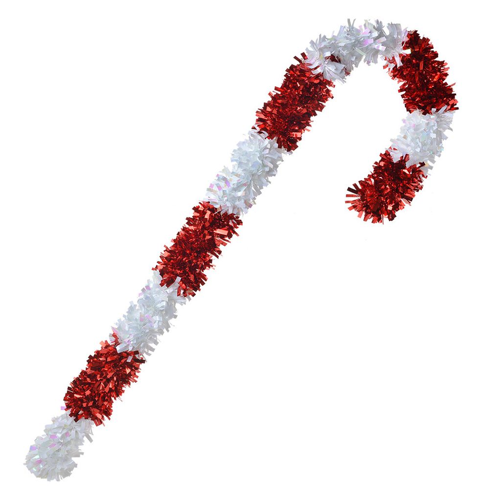 Clayre & Eef Weihnachtsdekoration Zuckerstange 95 cm Rot Weiß Kunststoff