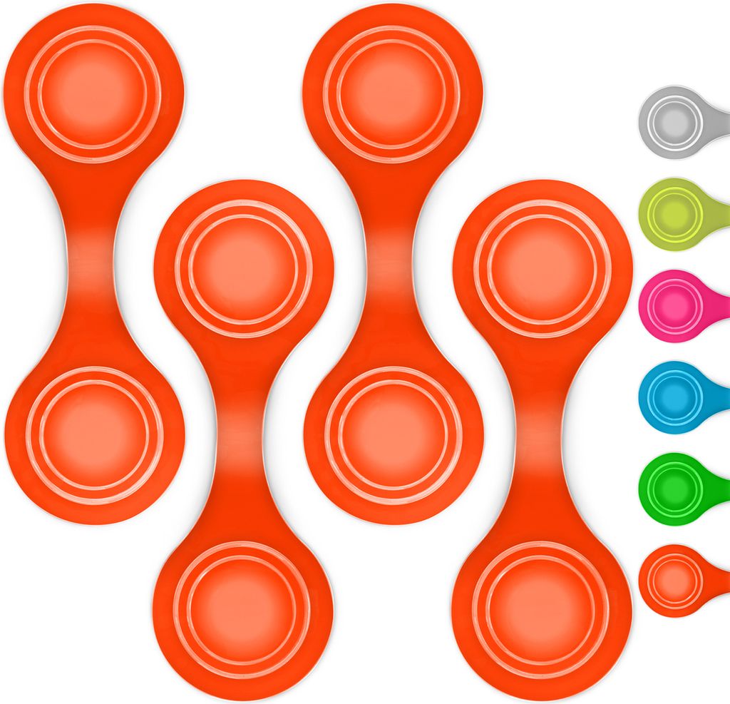 smartday Magnetische Reflektoren (4er Set) Orange - Reflektoren Clip Anhänger für Kinder, Schulranzen, Kleidung, Kinderwagen & Hunde I Reflektor,...