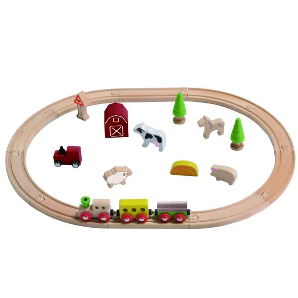 Circuit train bois EverEarth solide et sûr - Fini les jouets cassés