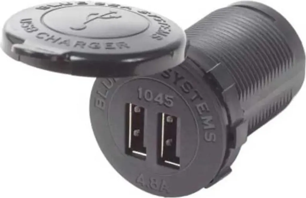 Blue Sea Systems Connecteur USB 4.8A Argent - Chargeur Double Port 12V