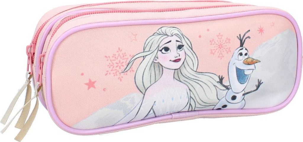 Disney Frozen II Stiftemäppchen – Rosa Schlampermäppchen mit zwei Fächern