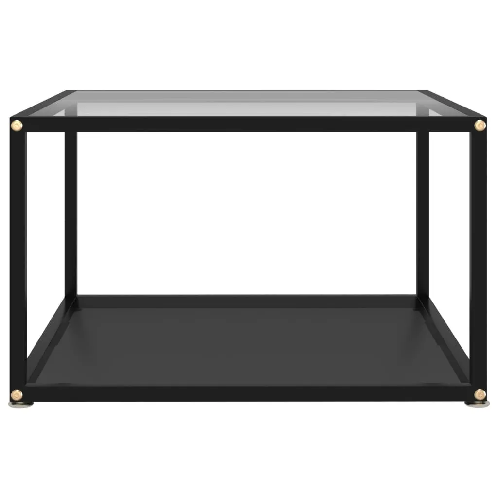 Table de Salon Design en Verre Trempé Bicolore - Carrée 60x60 cm Noire