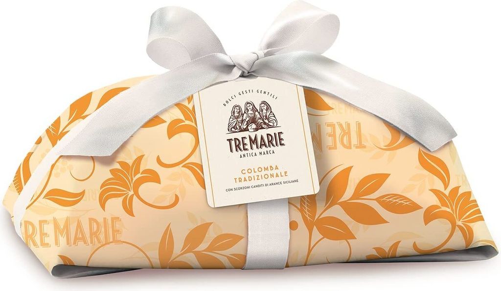 Tre Marie Colomba Tradizionale Incartata Typisches Dessert der Ostertradition Osterkuchen mit kandierten Schalen sizilianischer Orangen 1Kg in Papi...