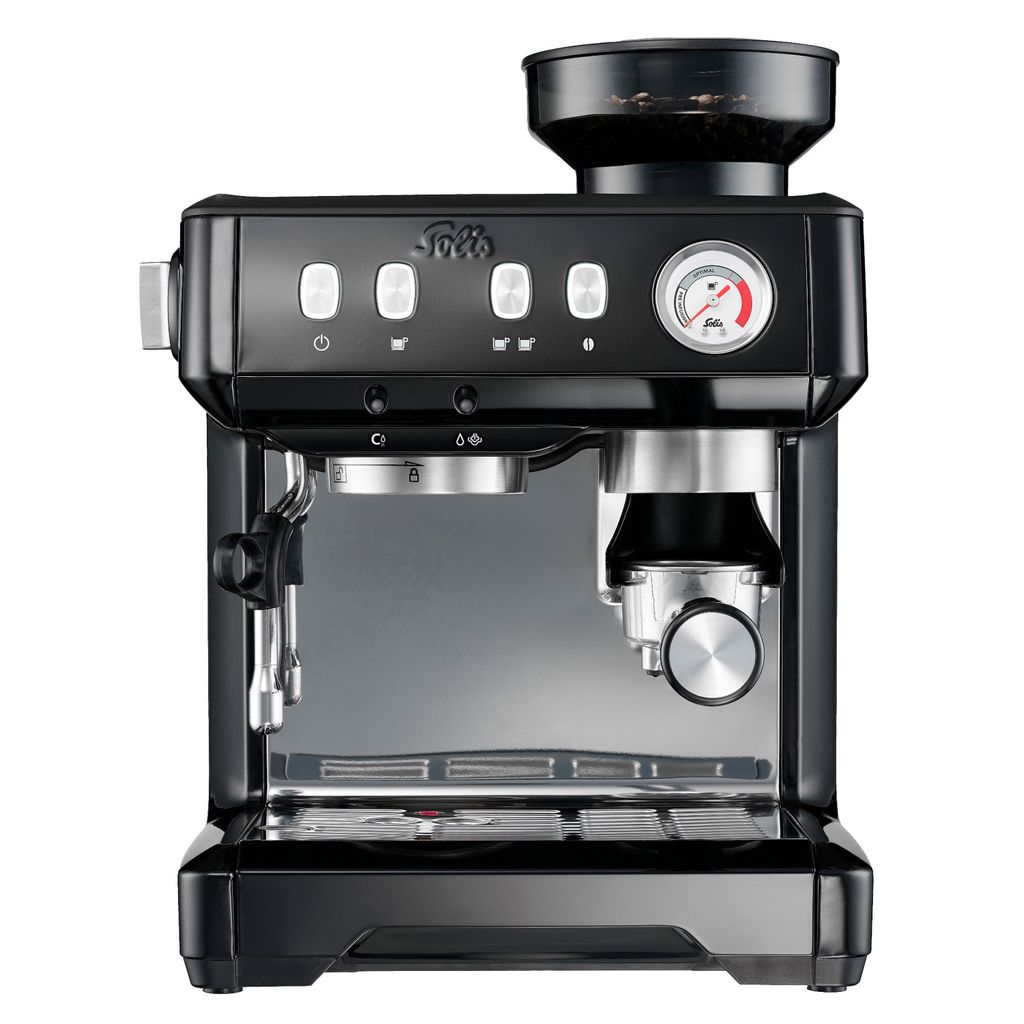 Solis Siebträger Kaffeemaschine 54 mm Siebhalter Milchaufschäumer Bohnenmahlwerk,
