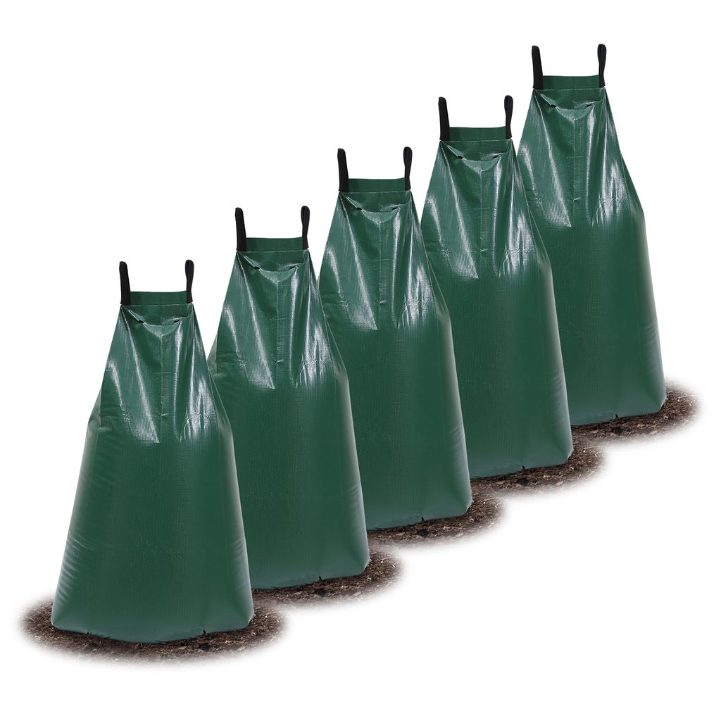TolleTour Bewässerungsbeutel 5 Stück Baum 75 Liter Bewässerungssack Langzeit aus UV-beständigem PVC
