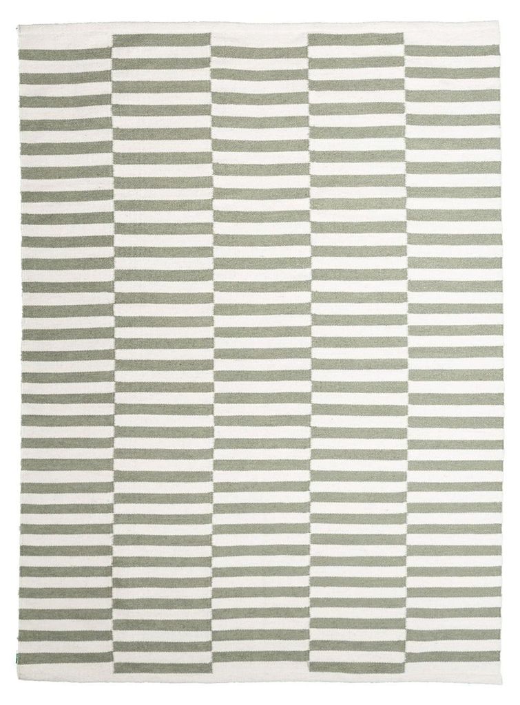Baumwollteppich - Dazzle Blocks Grün Weiß Produktbild 