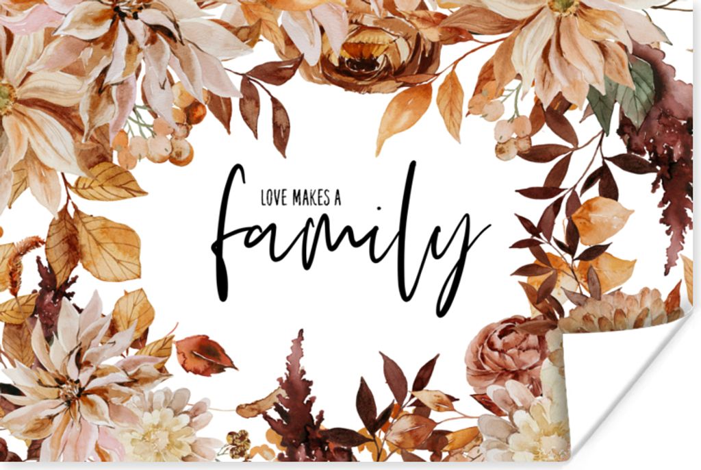 MuchoWow Poster Liebe macht eine Familie - Zitate - Sprichwörter 120x80 cm - Bilder
