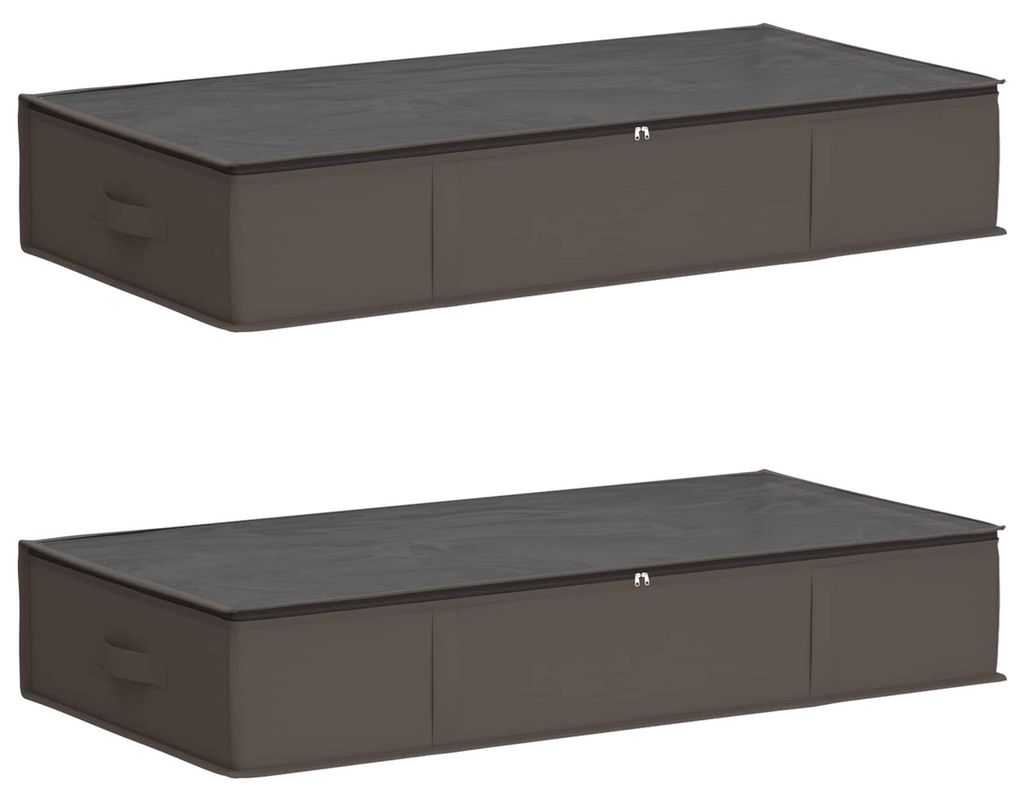 vidaXL Aufbewahrungsbox mit transparentem Oberfenster 2 pcs Grau