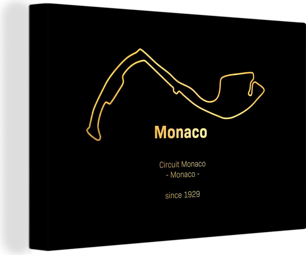OneMillionCanvasses - Leinwandbilder - 140x90 cm, F1 - Rennstrecke - Monaco, Wandbilder Kunstdruck Wanddekoration - Foto auf Leinwand - Gemälde ...