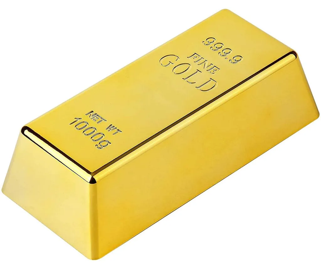 Cale-porte lingot d'or massif factice décoratif pour maison et bureau